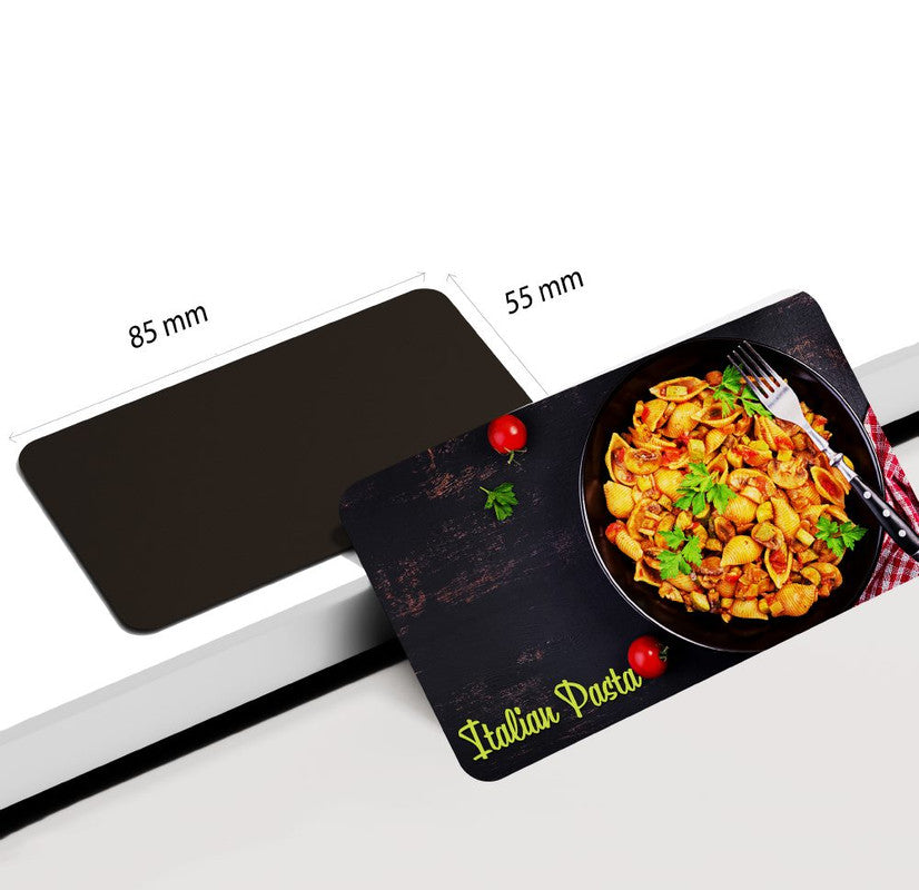 dhcrafts Rectangular Rubber Fridge Magnet Multicolor Food Italian Pasta D4 Rectangular Design Pack of 1 (8.6cm x 5.4cm)